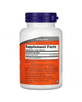 Now Foods, таурин, двойной концентрации, 1000 мг, 100 растительных капсул